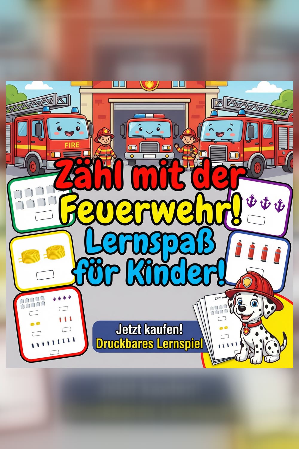 Feuerwehr Arbeitsblätter für Kinder – Produktbild