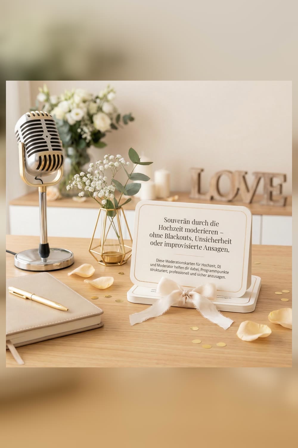 Moderationskarten Hochzeit – fertige Ansagen – Produktbild