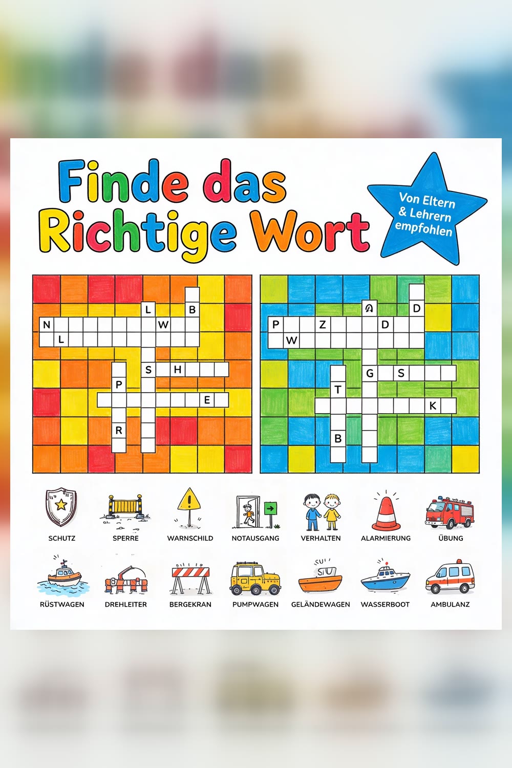 Finde das richtige Wort – Deutsch Rätsel – Produktbild