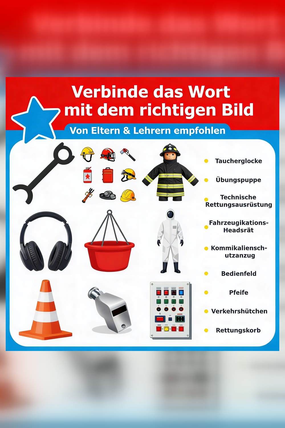 Wort-Bild Zuordnung – Vorschule – Produktbild