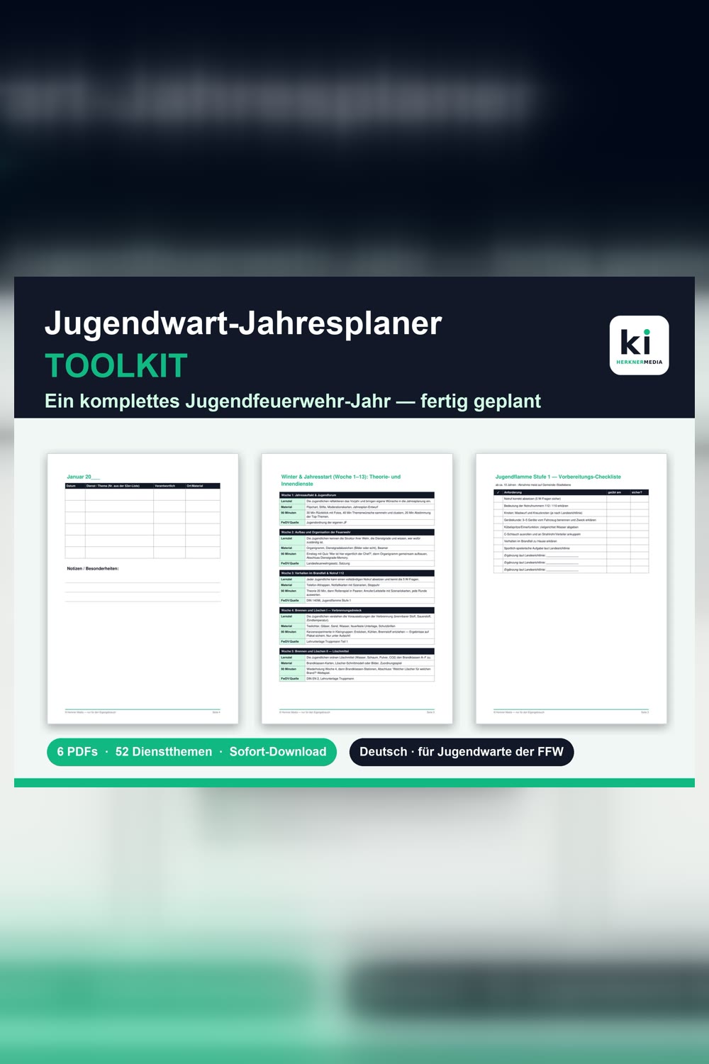 Jugendfeuerwehr Jahresplan – Jugendwart Toolkit – Produktbild
