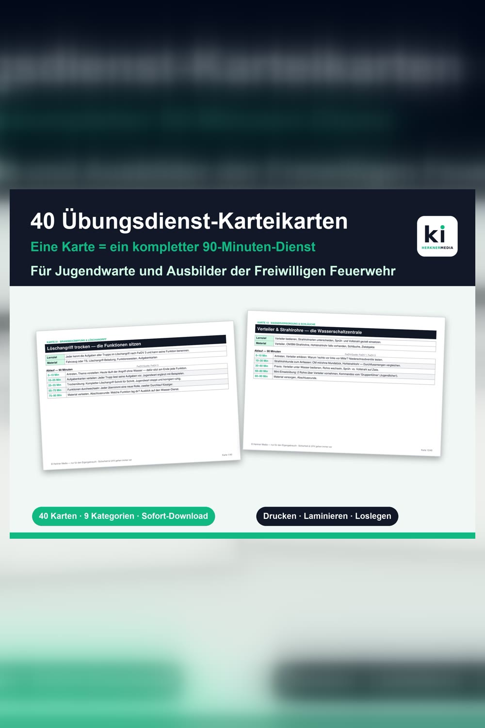 Übungsdienst-Ideen – 40 Karteikarten – Produktbild