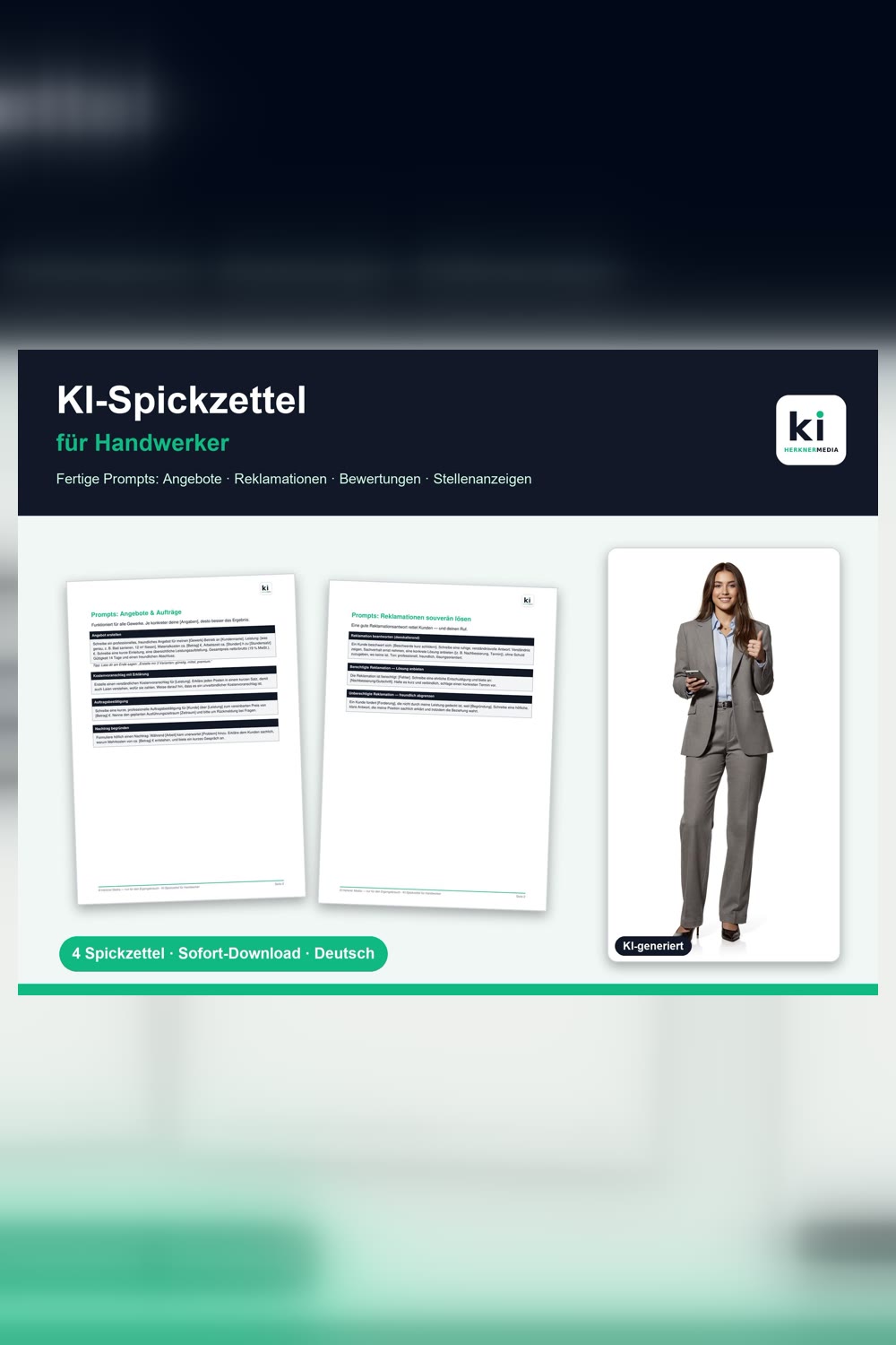 KI Spickzettel für Handwerker – Produktbild