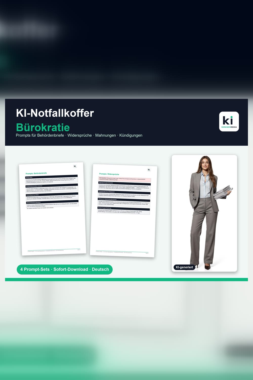 KI Vorlagen Geschäftsbriefe – Notfallkoffer Bürokratie – Produktbild