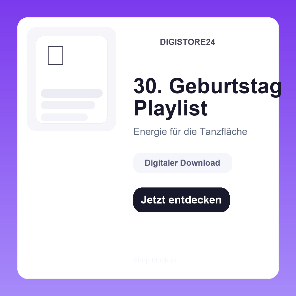 Mockup 30 Geburtstag Playlist