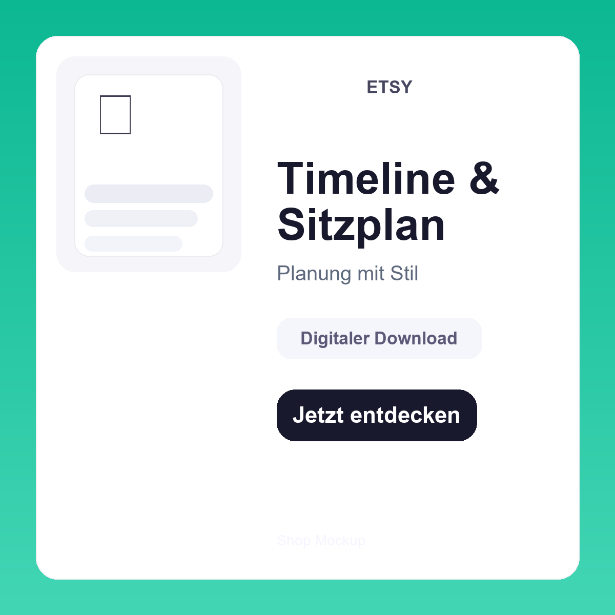 Mockup Timeline und Sitzplan Bundle
