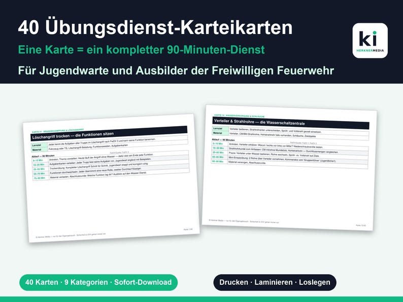 Übungsdienst-Ideen – 40 Karteikarten
