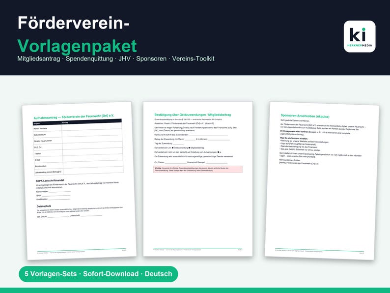 Förderverein Vorlagenpaket Feuerwehr