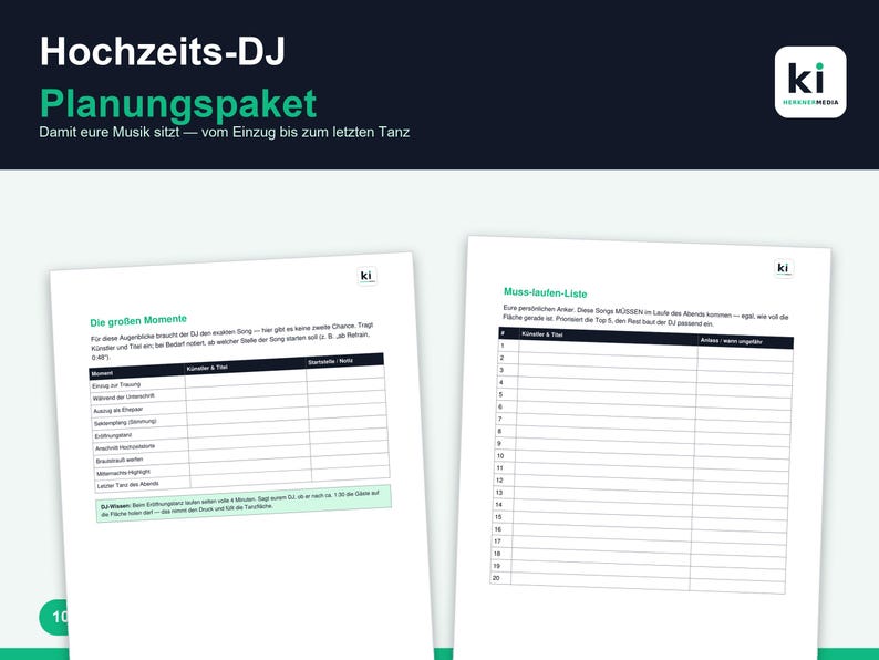 Musikwunschliste & DJ-Planer für die Hochzeit